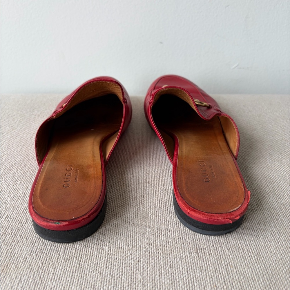 GUCCI Red Princetown Horsebit Loafers Mules Women's Size: 8 | IT 38.5 - Picture 5 of 7